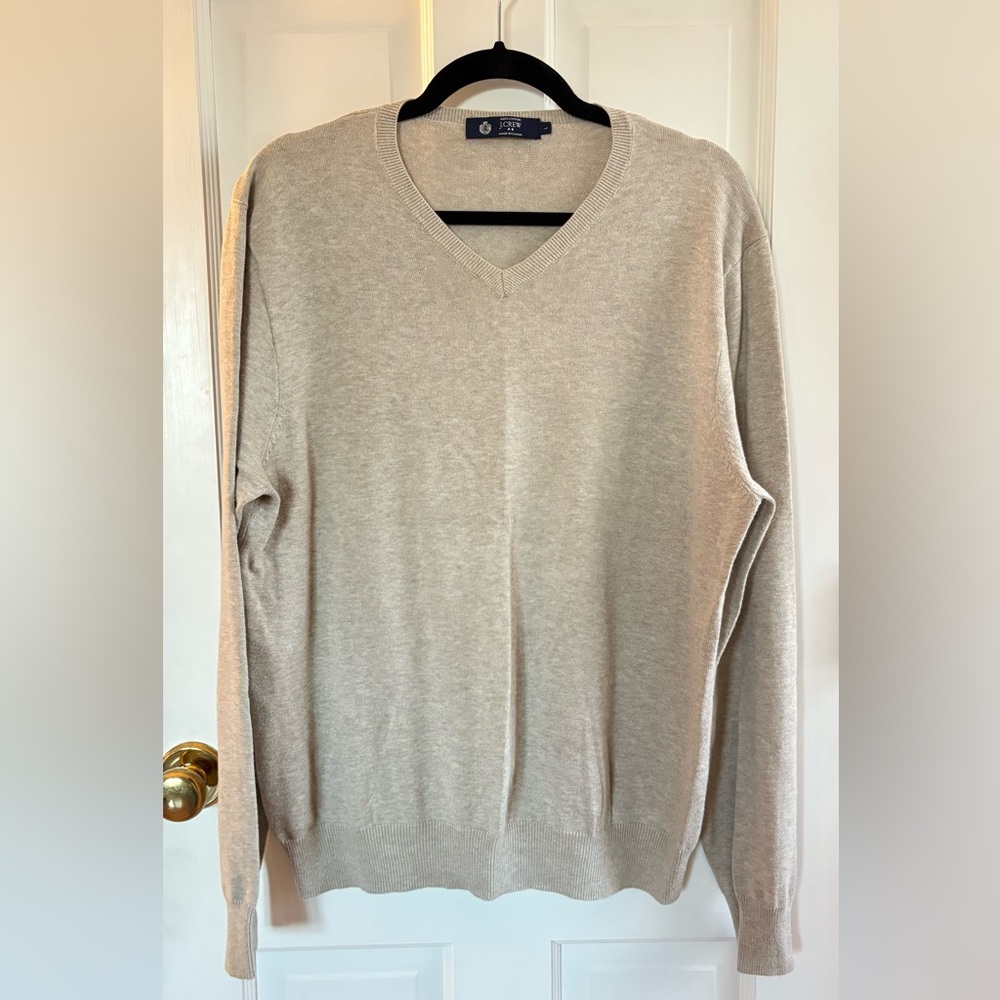 J. Crew Men's V-Neck Sweater - Soft Beige